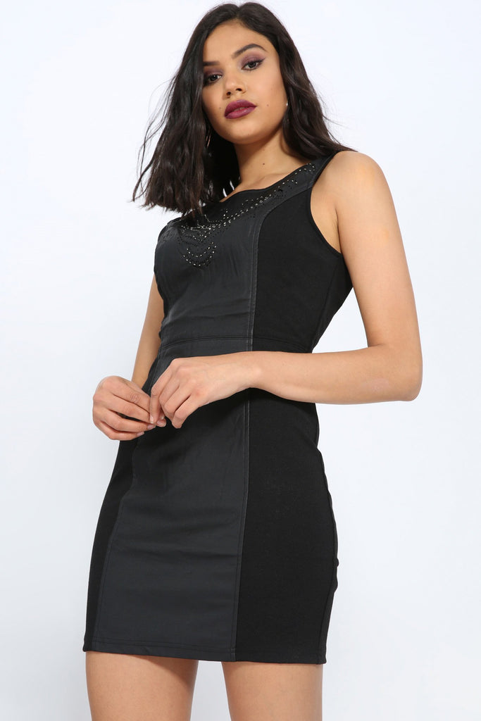 S17W-1300003120-BCK-XS-leather-effect-panel-zip-back-mini-dress-black-jl1281