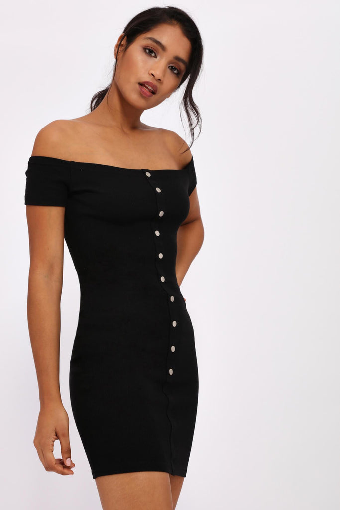 S17W-1300009666-BCK-XS-bardot-button-up-mini-dress-black-jl4609