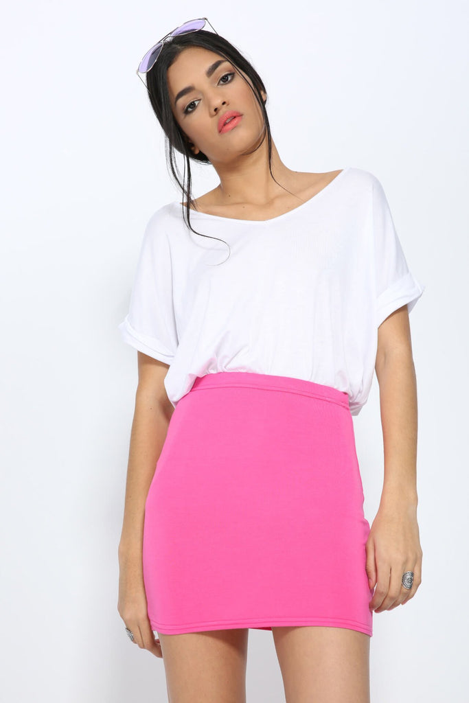 Pink jersey sale mini skirt