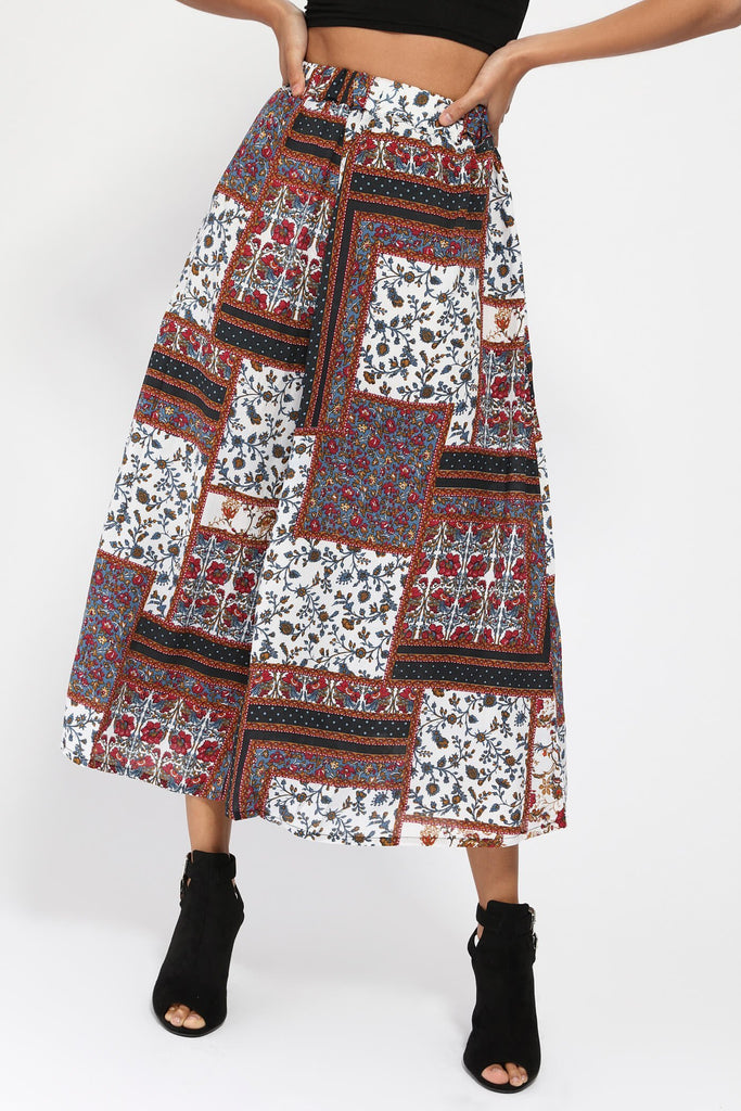 S17W-1900004564-BWN-L/XL-patch-print-maxi-skirt-mid-brown-jl2139
