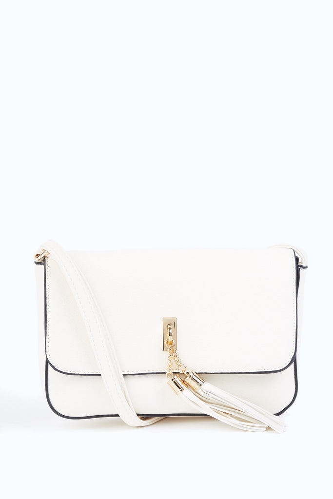 Cream Tassel Clutch