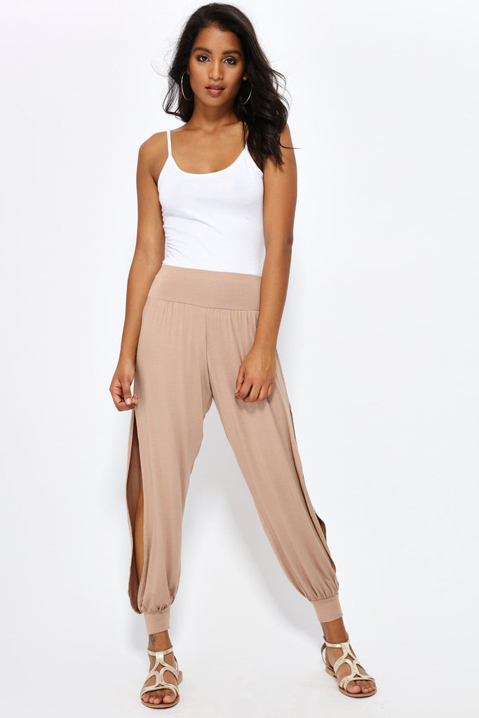 S17W-4100001600-SND-6-harem-trouser-with-side-split-light-brown-jl0639