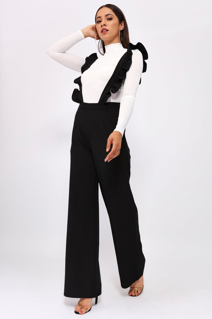 S17W-4100009730-BCK-XS-frill-detail-dungarees-black-jl4635